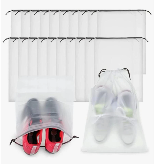 Transparent plastic shoe storage bags