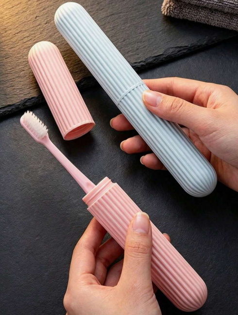 Portable toothbrush holder