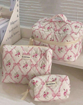 Aesthetic quilted cosmetic bag