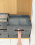 Grey fabric storage box