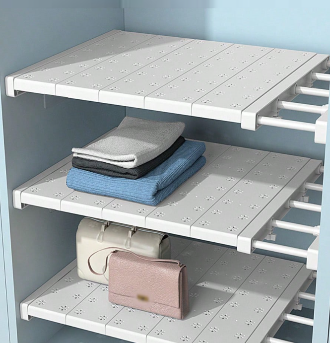 Adjustable tension shelf divider
