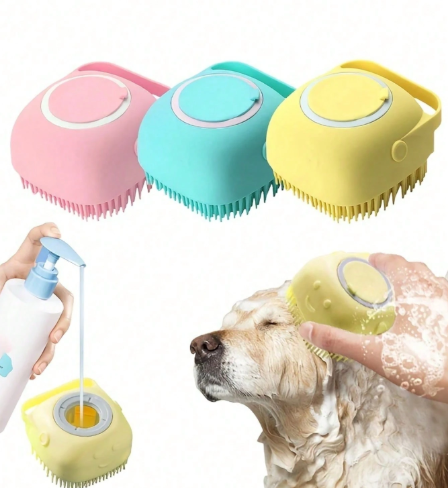 Silicone pet cleaning brush