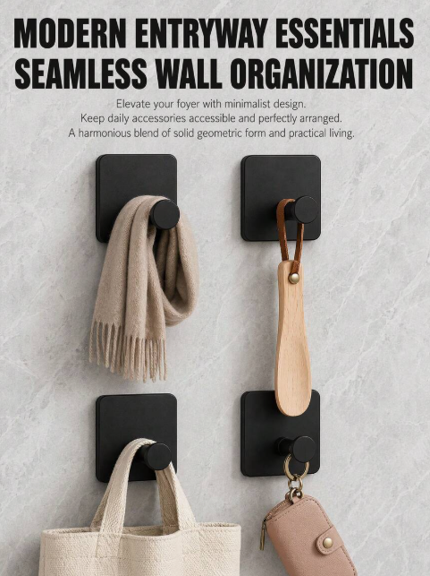 Square adhesive hooks
