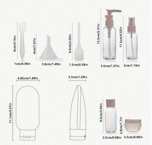 Travel refillable mini bottles