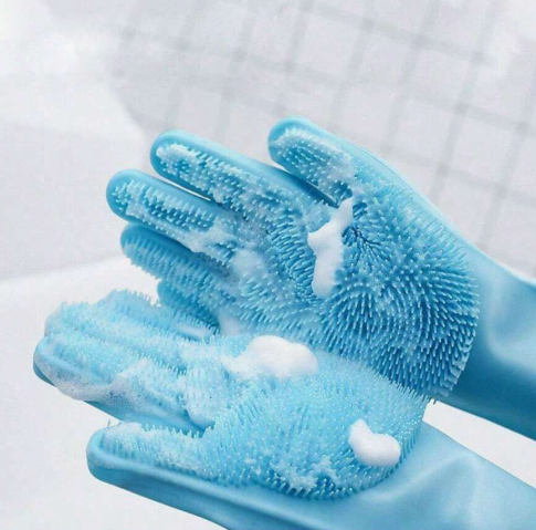 Silicone dishwashing gloves