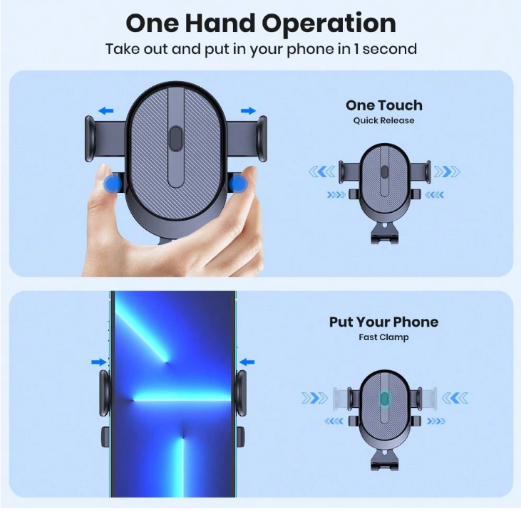 Auto locking car phone holder