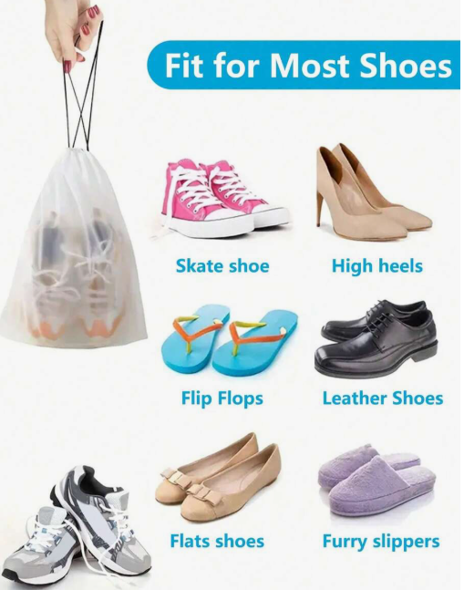 Transparent plastic shoe storage bags