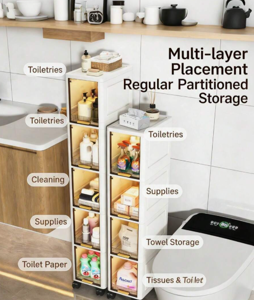 Modern storage cabinet organizer