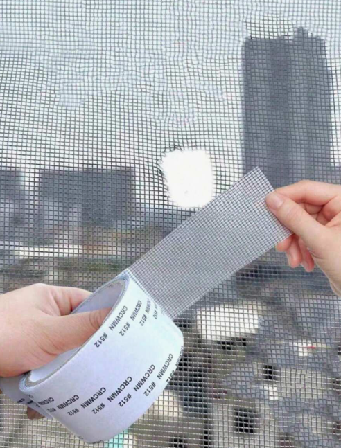 Waterproof self-adhesive window screen repair tape for net