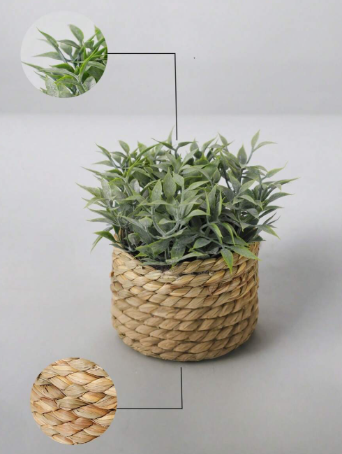 Woven rattan potted plants
