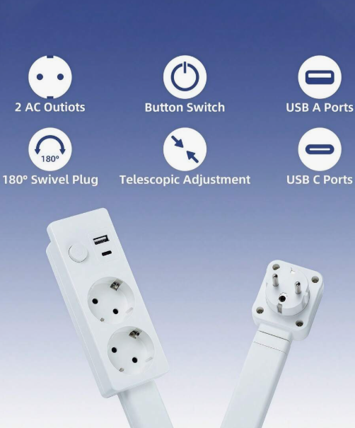 Electrical outlet extender stick