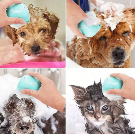 Silicone pet cleaning brush
